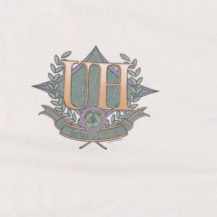 90'S Hanes Heavyweight College T-shirt, Made in USA, Men's XL, Vintage cotton white type Vintage Second Hand