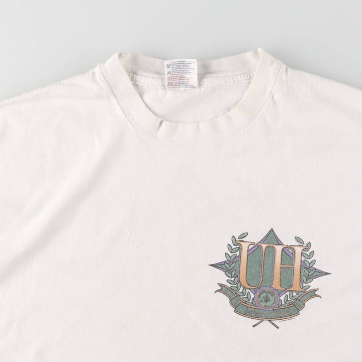 90'S Hanes Heavyweight College T-shirt, Made in USA, Men's XL, Vintage cotton white type Vintage Second Hand