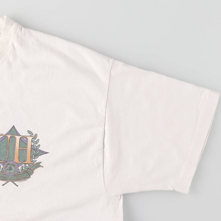90'S Hanes Heavyweight College T-shirt, Made in USA, Men's XL, Vintage cotton white type Vintage Second Hand