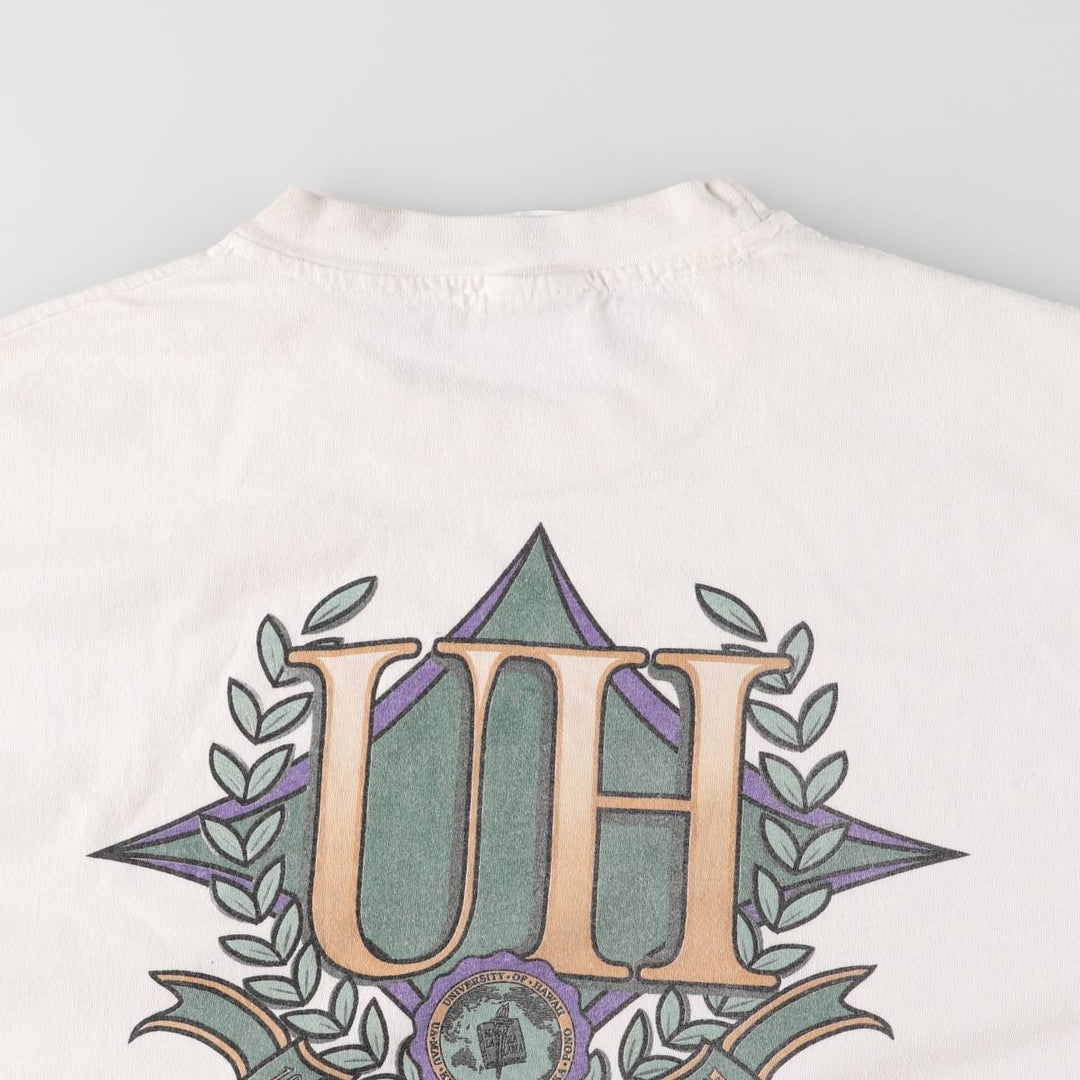 90'S Hanes Heavyweight College T-shirt, Made in USA, Men's XL, Vintage cotton white type Vintage Second Hand