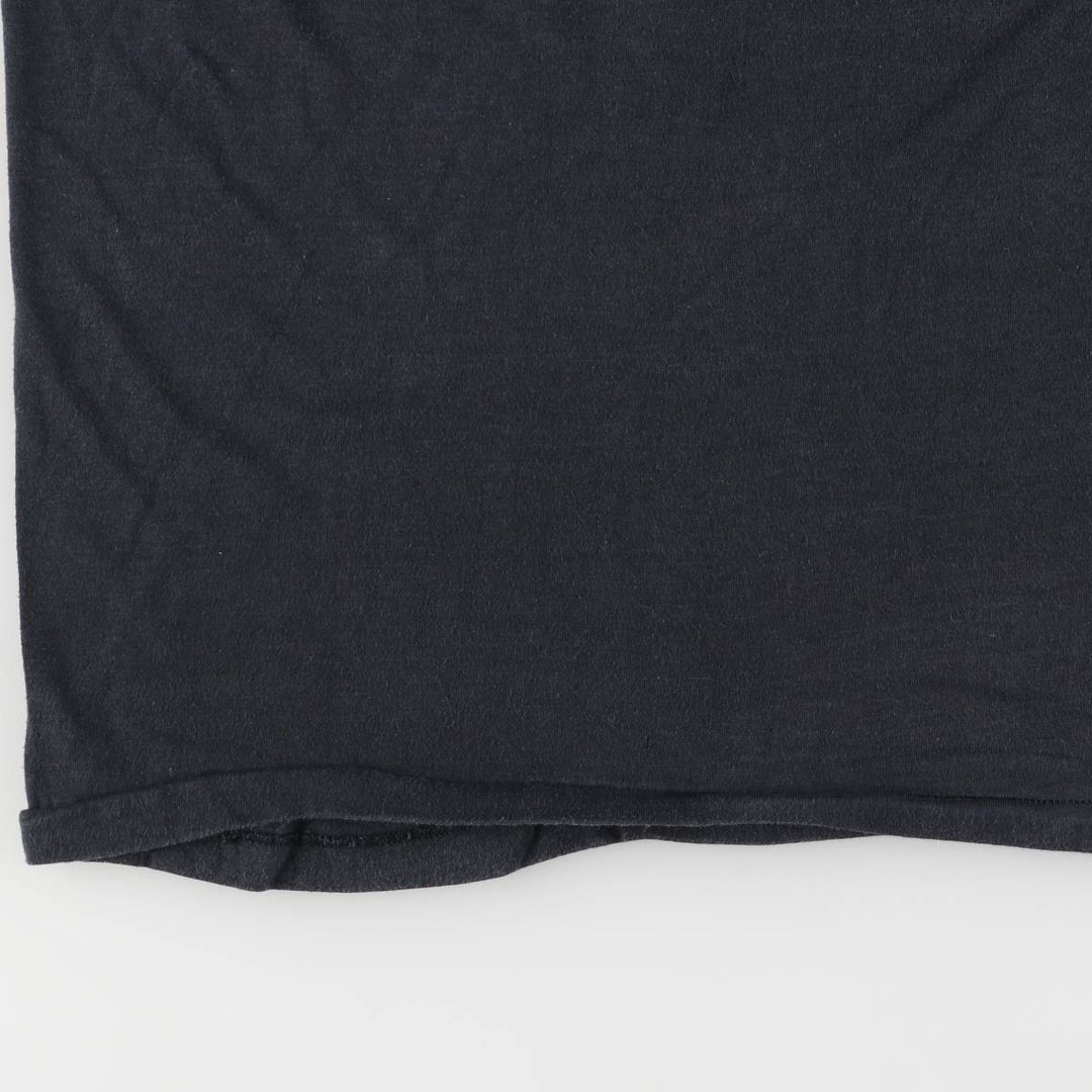 80'S Healthknit College T-shirt, Made in USA, Men's L size, Vintage cotton black type Vintage Second Hand