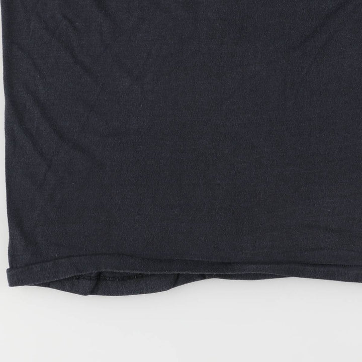 80'S Healthknit College T-shirt, Made in USA, Men's L size, Vintage cotton black type Vintage Second Hand