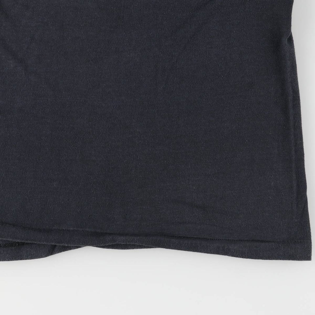 80'S Healthknit College T-shirt, Made in USA, Men's L size, Vintage cotton black type Vintage Second Hand
