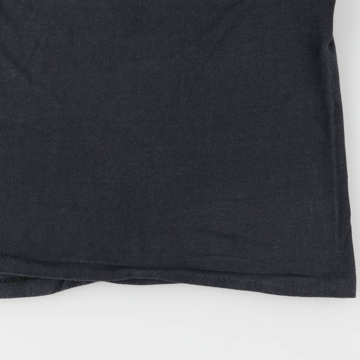 80'S Healthknit College T-shirt, Made in USA, Men's L size, Vintage cotton black type Vintage Second Hand