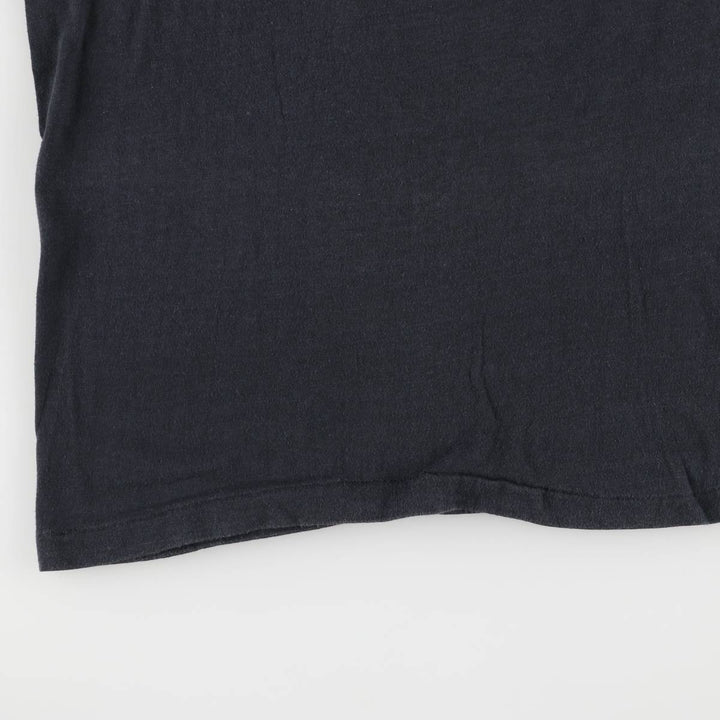 80'S Healthknit College T-shirt, Made in USA, Men's L size, Vintage cotton black type Vintage Second Hand
