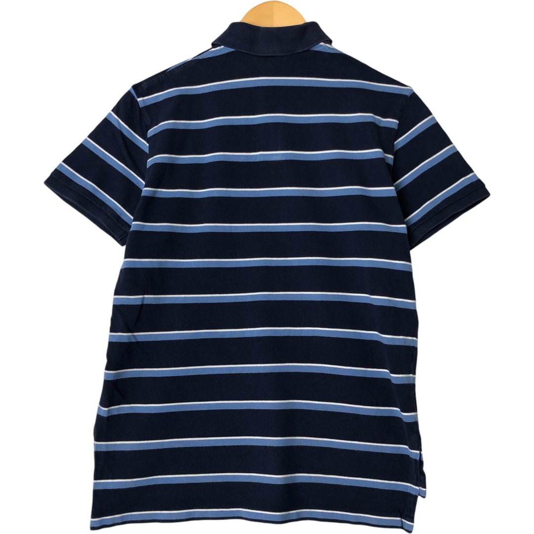 Ralph Lauren POLO by Ralph Lauren CUSTOM FIT short sleeve striped polo shirt men's size M cotton navy blue type Vintage Second Hand