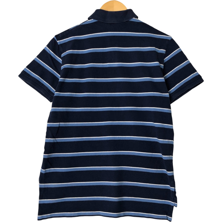 Ralph Lauren POLO by Ralph Lauren CUSTOM FIT short sleeve striped polo shirt men's size M cotton navy blue type Vintage Second Hand