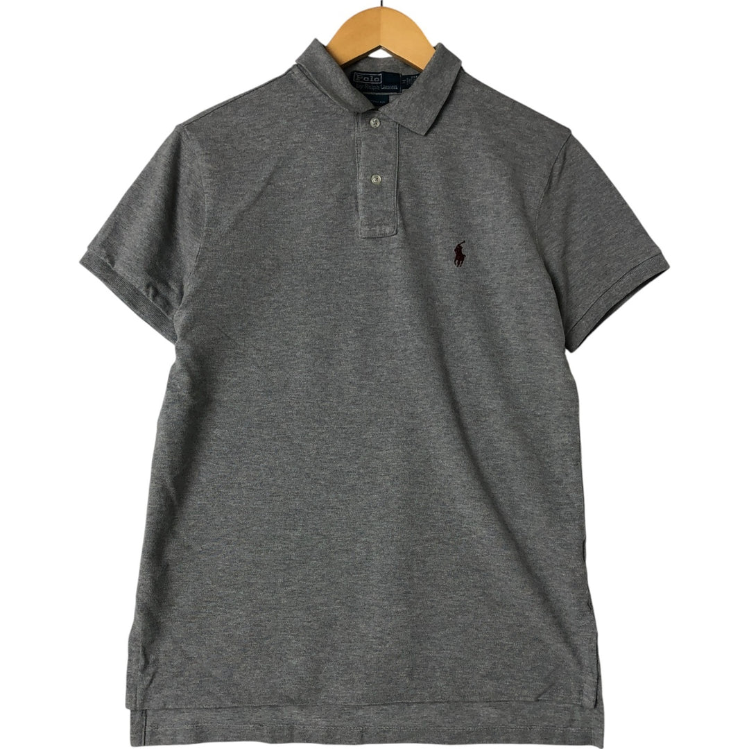 Ralph Lauren POLO by Ralph Lauren CUSTOM FIT short sleeve polo shirt, men's M size cotton gray type Vintage Second Hand