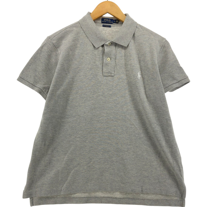 Ralph Lauren POLO RALPH LAUREN CLASSIC FIT short sleeve polo shirt for women, size L unclear gray type Vintage Second Hand