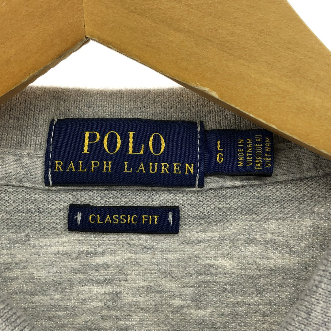 Ralph Lauren POLO RALPH LAUREN CLASSIC FIT short sleeve polo shirt for women, size L unclear gray type Vintage Second Hand