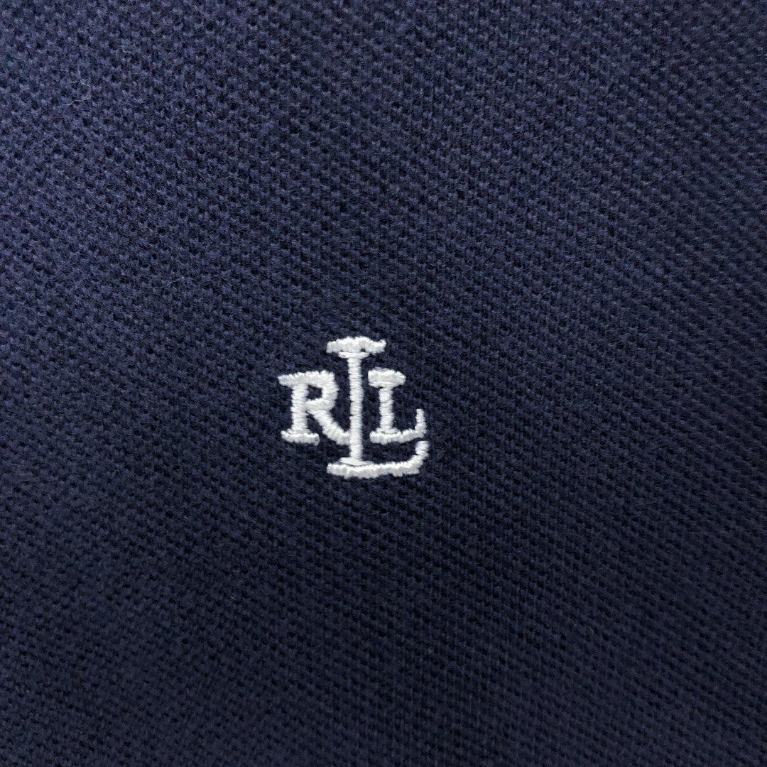 Ralph Lauren LAUREN Lauren short sleeve polo shirt, women's size L cotton navy blue type Vintage Second Hand