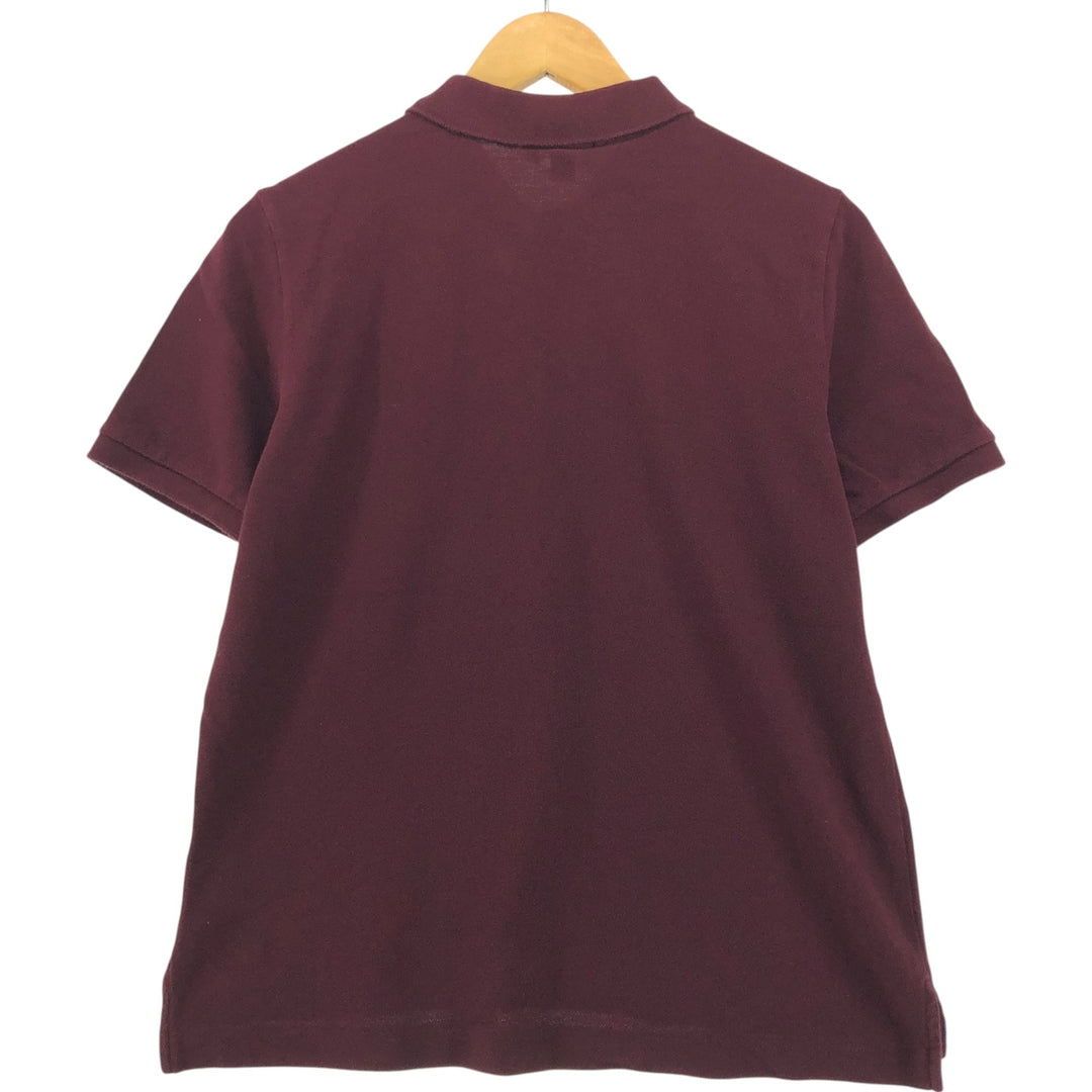 Ralph Lauren LAUREN Lauren short sleeve polo shirt, women's size M cotton wine-red Vintage Second Hand