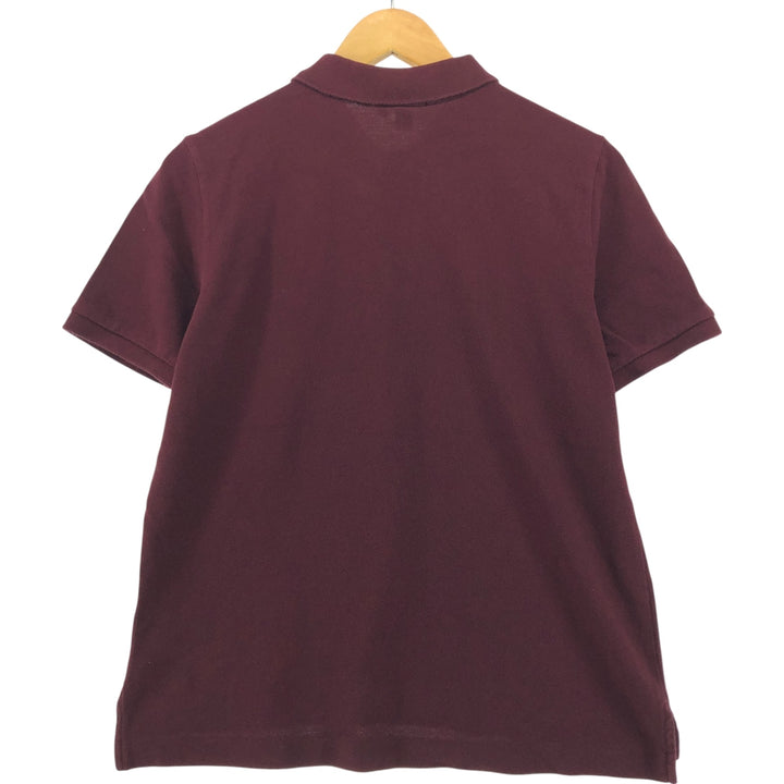 Ralph Lauren LAUREN Lauren short sleeve polo shirt, women's size M cotton wine-red Vintage Second Hand
