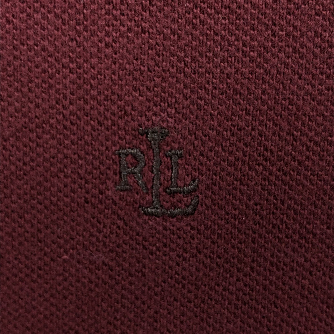 Ralph Lauren LAUREN Lauren short sleeve polo shirt, women's size M cotton wine-red Vintage Second Hand