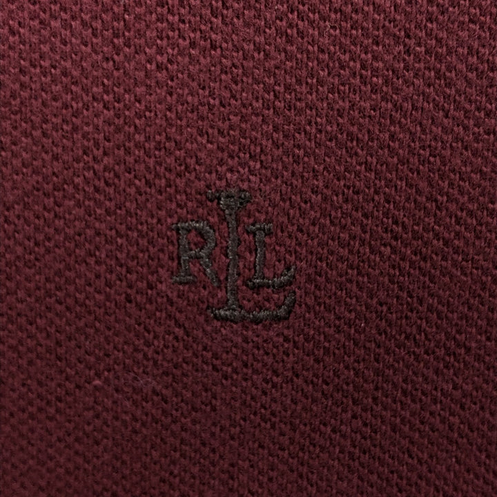 Ralph Lauren LAUREN Lauren short sleeve polo shirt, women's size M cotton wine-red Vintage Second Hand