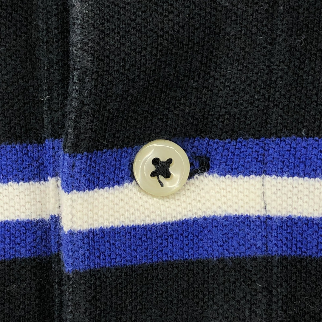 Ralph Lauren POLO by Ralph Lauren short sleeve striped polo shirt for women, size XL cotton black type Vintage Second Hand