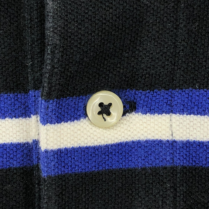 Ralph Lauren POLO by Ralph Lauren short sleeve striped polo shirt for women, size XL cotton black type Vintage Second Hand