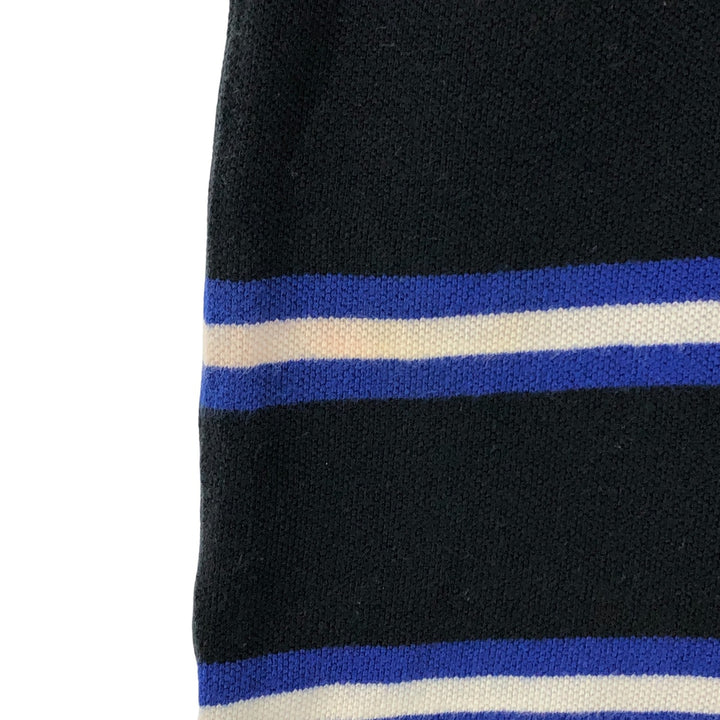 Ralph Lauren POLO by Ralph Lauren short sleeve striped polo shirt for women, size XL cotton black type Vintage Second Hand