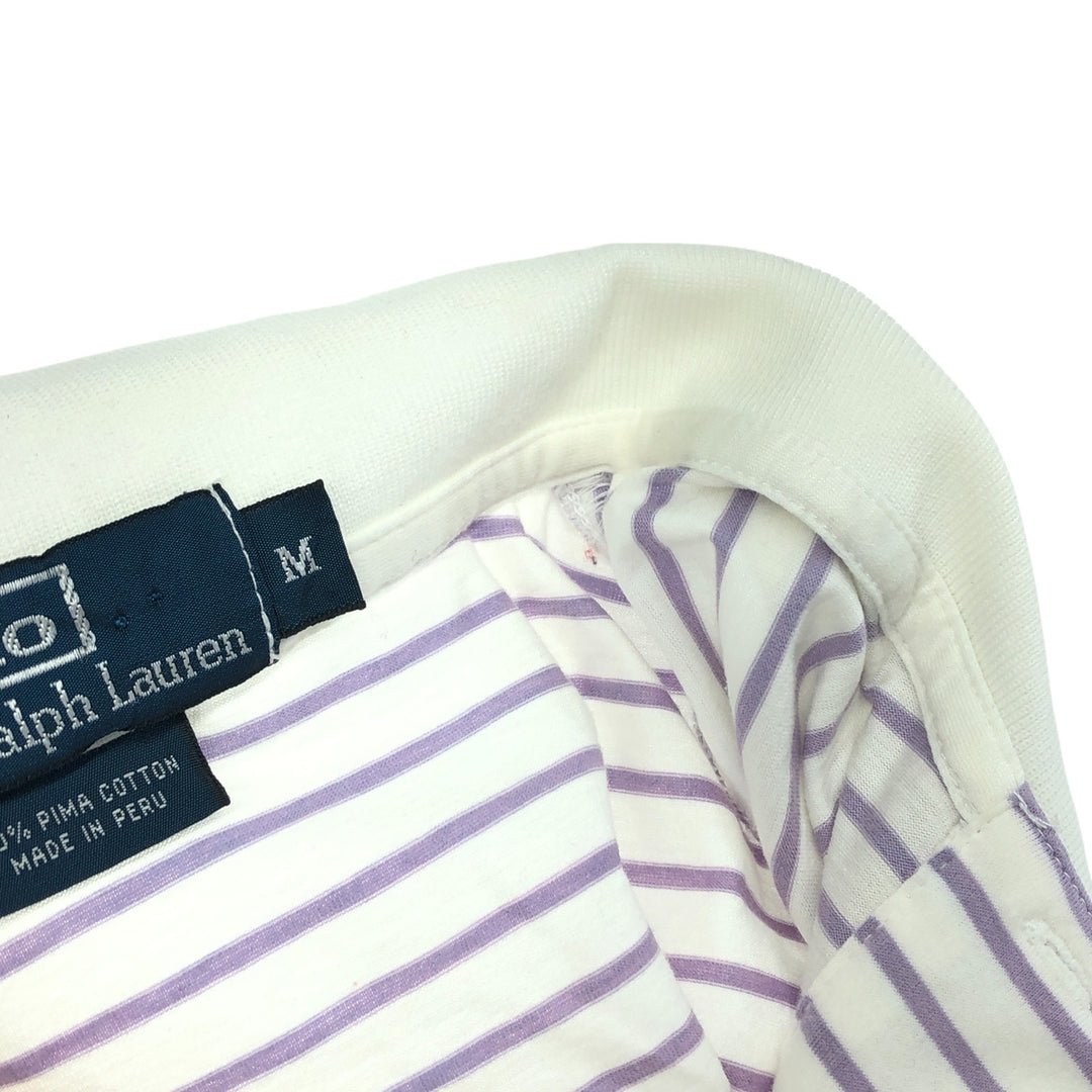 Ralph Lauren POLO by Ralph Lauren short sleeve striped polo shirt, men's size M Pima Cotton purple type Vintage Second Hand