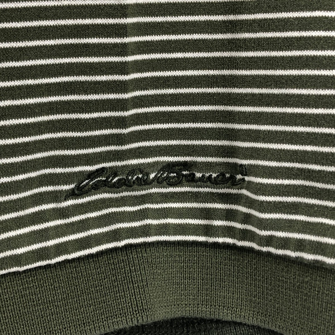Eddie Bauer Golf Mercerized Cotton Short Sleeve Striped Polo Shirt, Men's S Size cotton Khaki type Vintage Second Hand