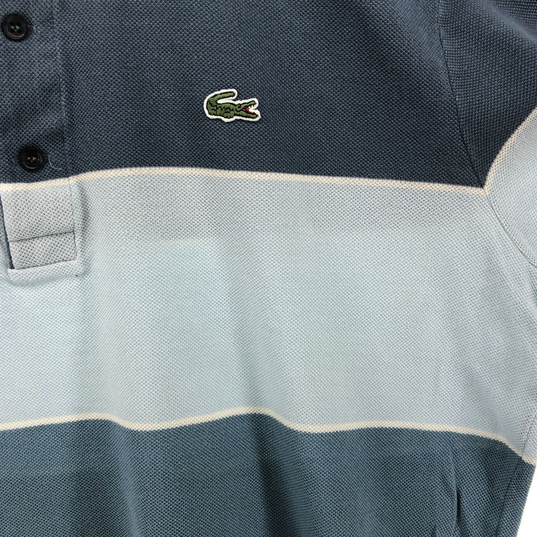 Lacoste LACOSTE Short Sleeve Striped Polo Shirt Size 5 Men's S cotton Blue type light blue Vintage Second Hand