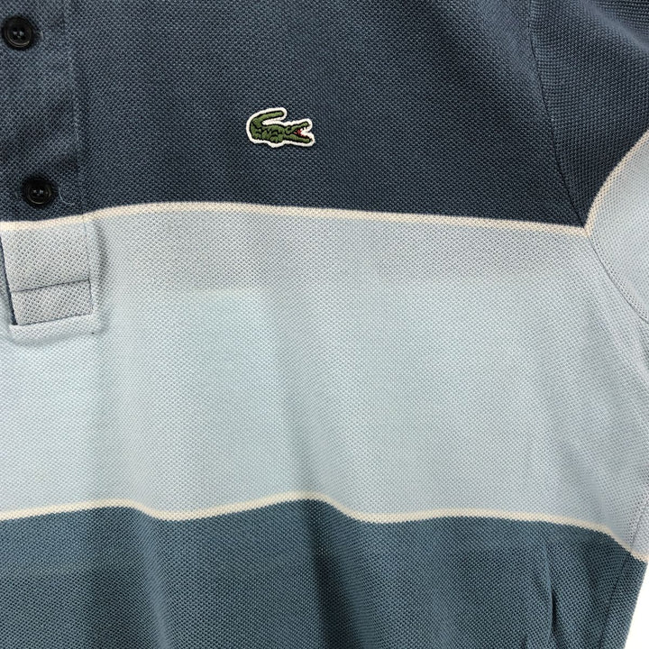 Lacoste LACOSTE Short Sleeve Striped Polo Shirt Size 5 Men's S cotton Blue type light blue Vintage Second Hand
