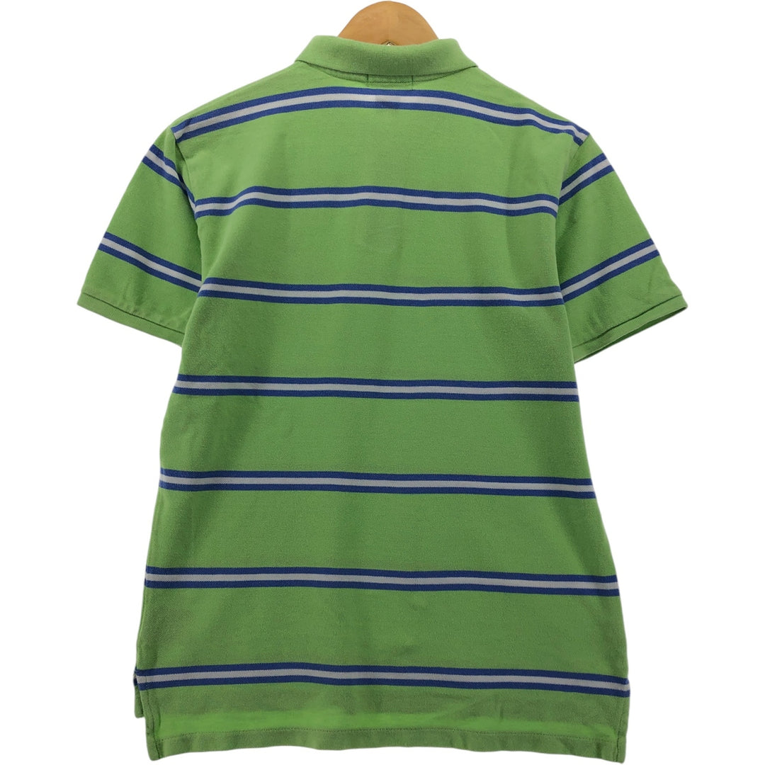 Ralph Lauren POLO by Ralph Lauren short sleeve striped polo shirt for women, size XL cotton green type yellow green Vintage Second Hand