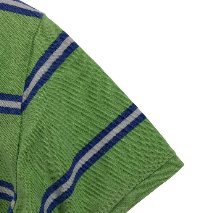 Ralph Lauren POLO by Ralph Lauren short sleeve striped polo shirt for women, size XL cotton green type yellow green Vintage Second Hand