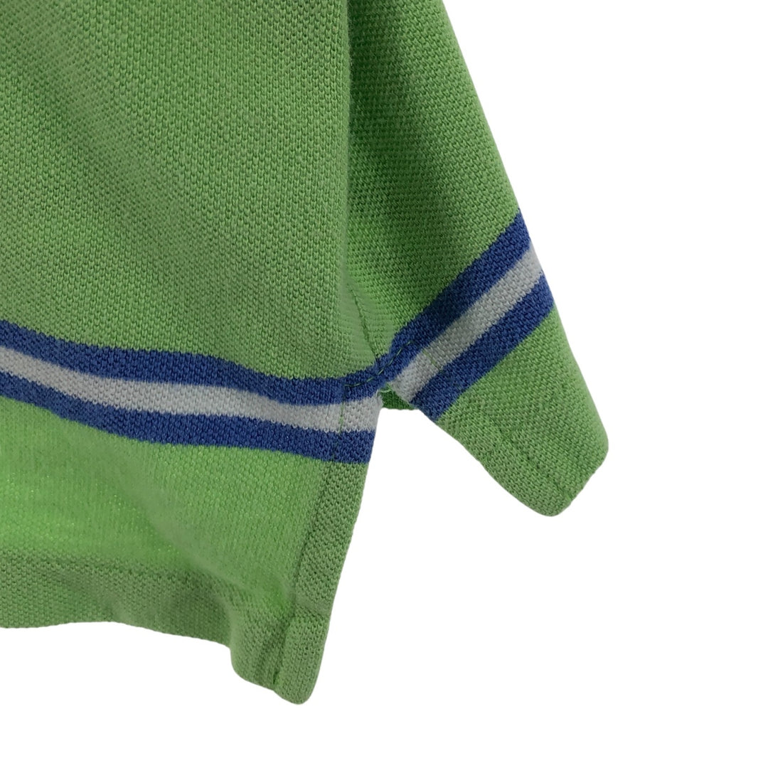 Ralph Lauren POLO by Ralph Lauren short sleeve striped polo shirt for women, size XL cotton green type yellow green Vintage Second Hand