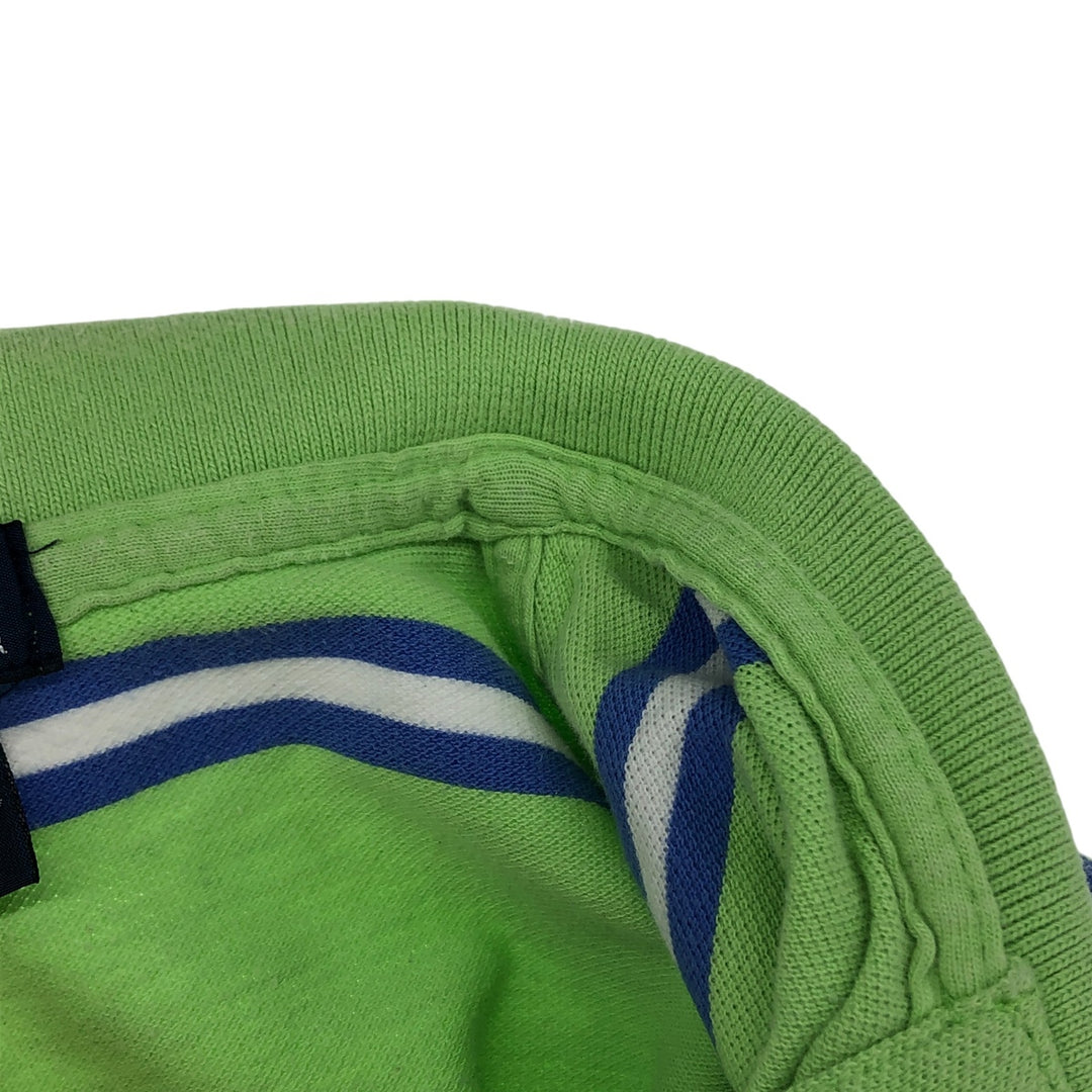 Ralph Lauren POLO by Ralph Lauren short sleeve striped polo shirt for women, size XL cotton green type yellow green Vintage Second Hand