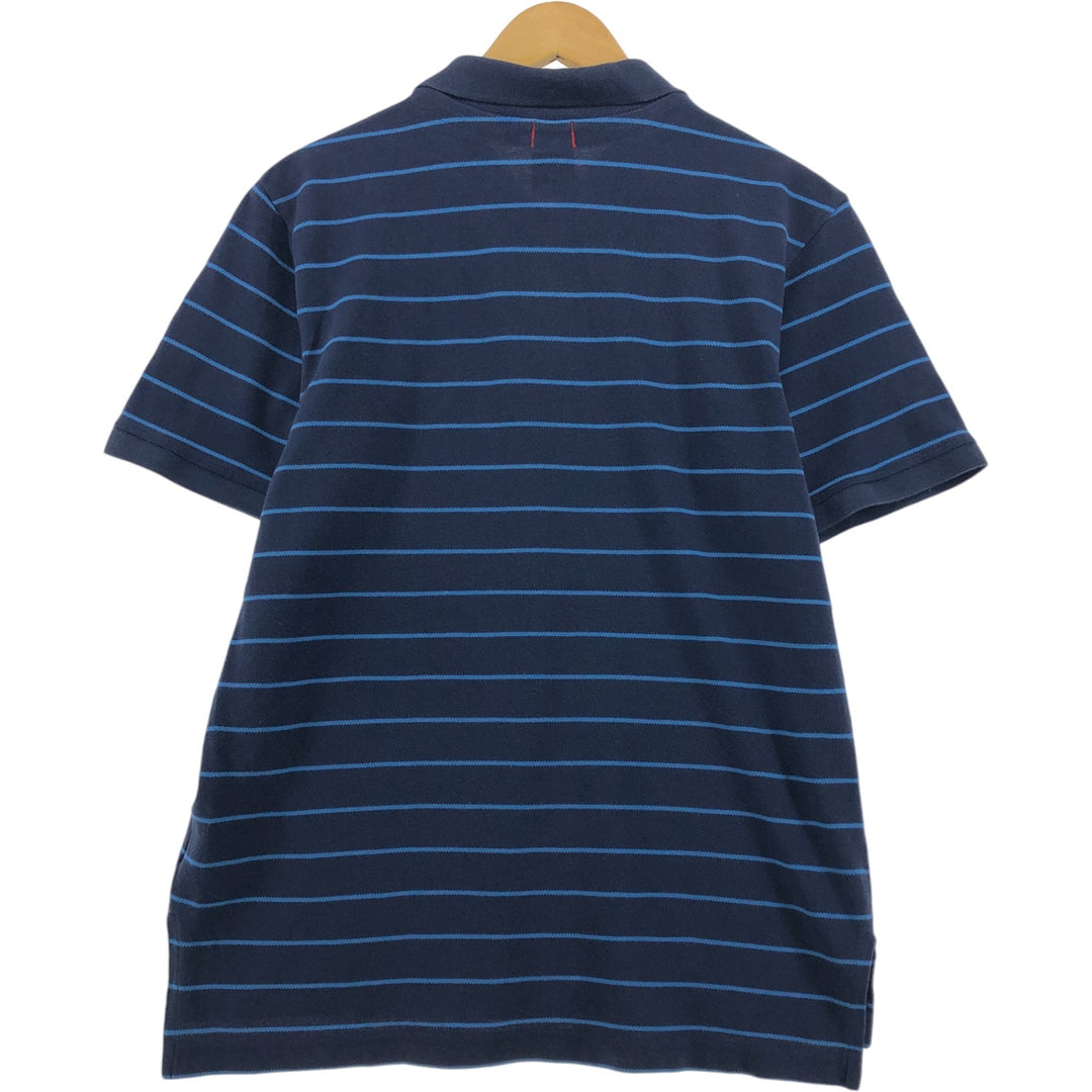 Nike Short Sleeve Striped Polo Shirt Women's Size M cotton navy blue type Vintage Second Hand