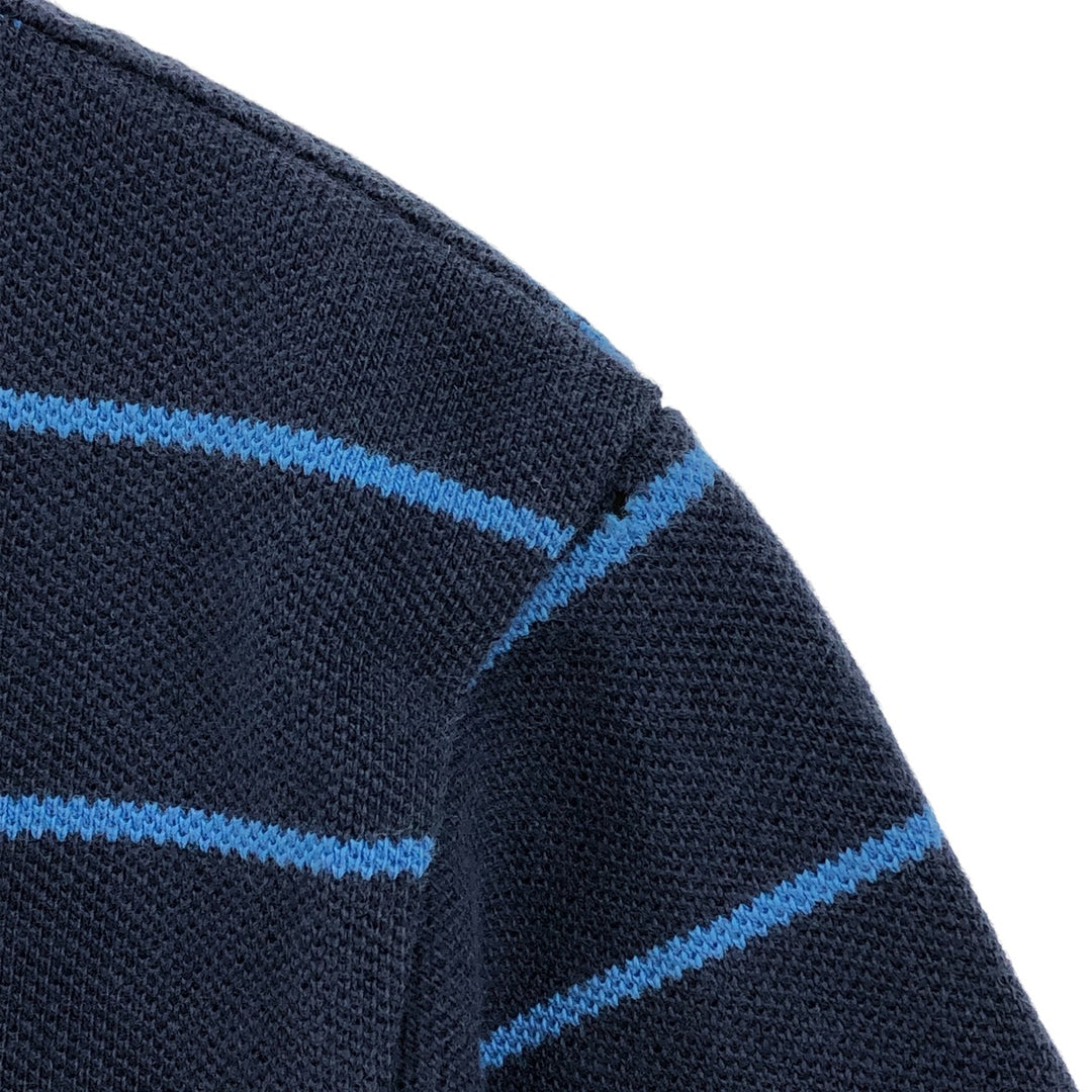 Nike Short Sleeve Striped Polo Shirt Women's Size M cotton navy blue type Vintage Second Hand
