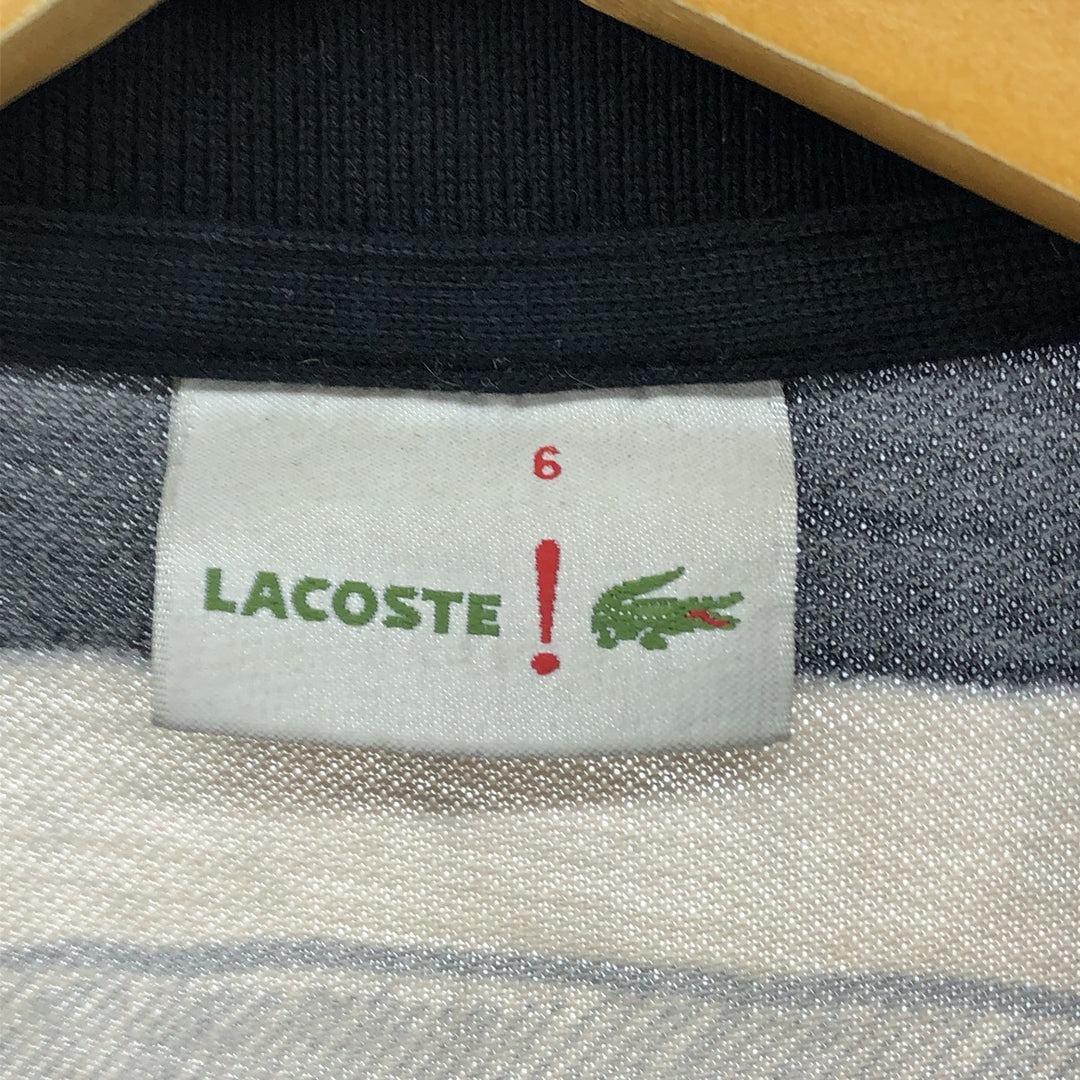 Lacoste LACOSTE Short Sleeve Striped Polo Shirt Size 6 Women's S cotton black type Vintage Second Hand
