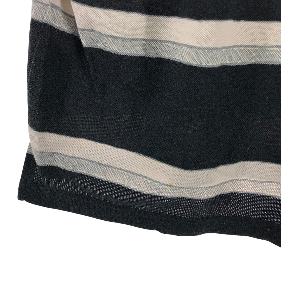 Lacoste LACOSTE Short Sleeve Striped Polo Shirt Size 6 Women's S cotton black type Vintage Second Hand