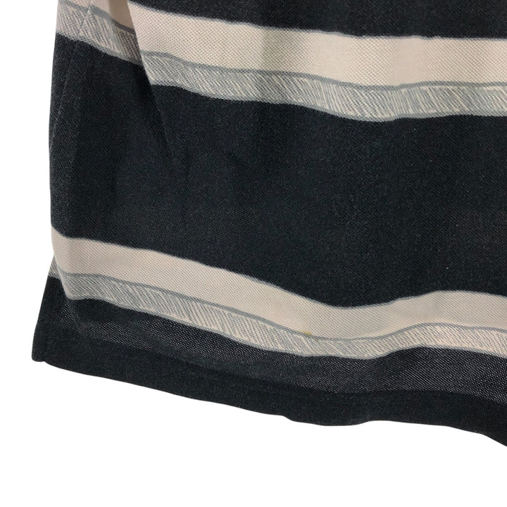 Lacoste LACOSTE Short Sleeve Striped Polo Shirt Size 6 Women's S cotton black type Vintage Second Hand