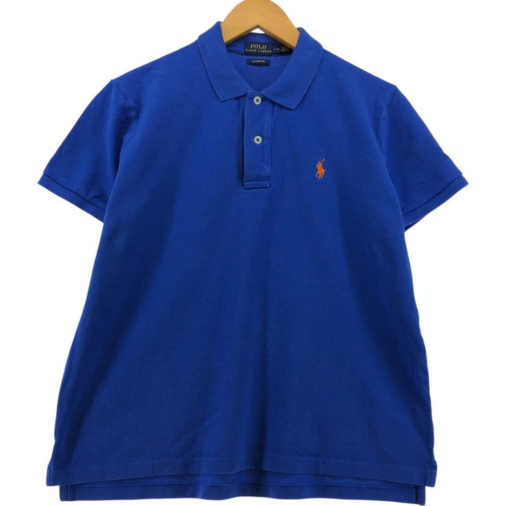 Ralph Lauren POLO RALPH LAUREN CLASSIC FIT short sleeve polo shirt for women, size L cotton blue type Vintage Second Hand