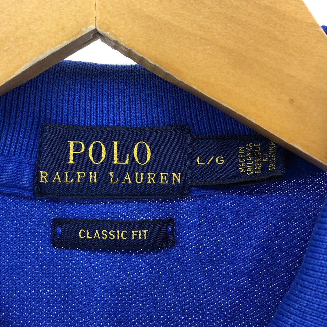 Ralph Lauren POLO RALPH LAUREN CLASSIC FIT short sleeve polo shirt for women, size L cotton blue type Vintage Second Hand
