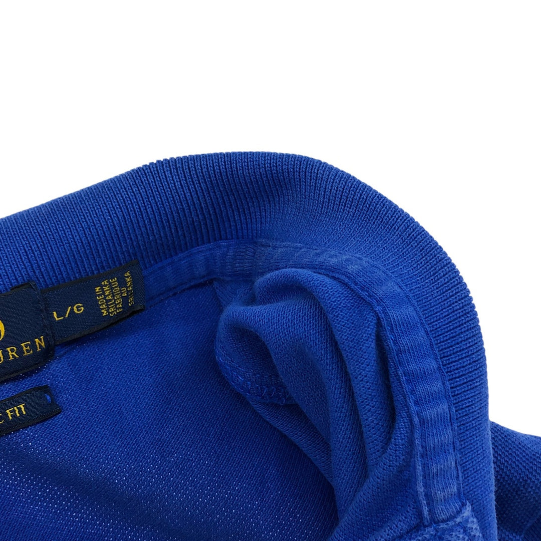 Ralph Lauren POLO RALPH LAUREN CLASSIC FIT short sleeve polo shirt for women, size L cotton blue type Vintage Second Hand