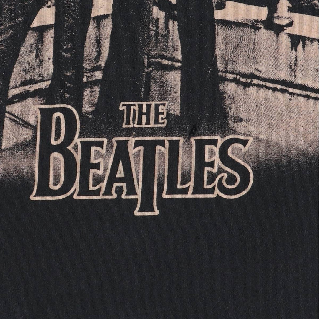 THE BEATLES Band T-shirt, Men's M size cotton black type Vintage Second Hand