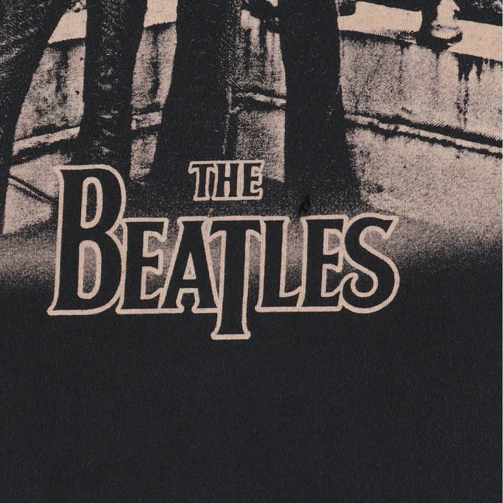 THE BEATLES Band T-shirt, Men's M size cotton black type Vintage Second Hand