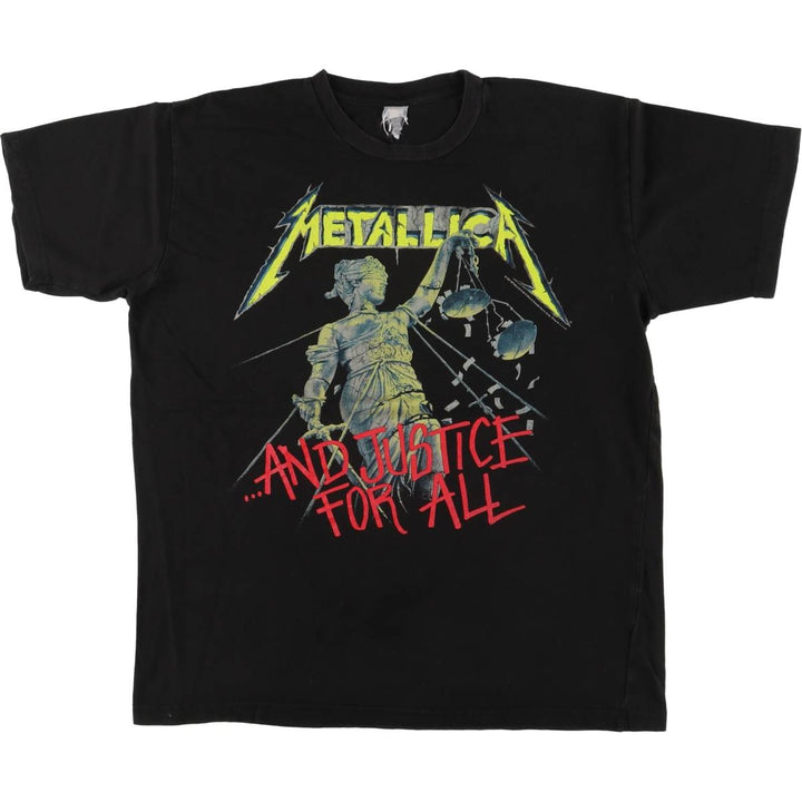 METALLICA Metallica Band T-shirt Band T Men's L size unclear black type Vintage Second Hand