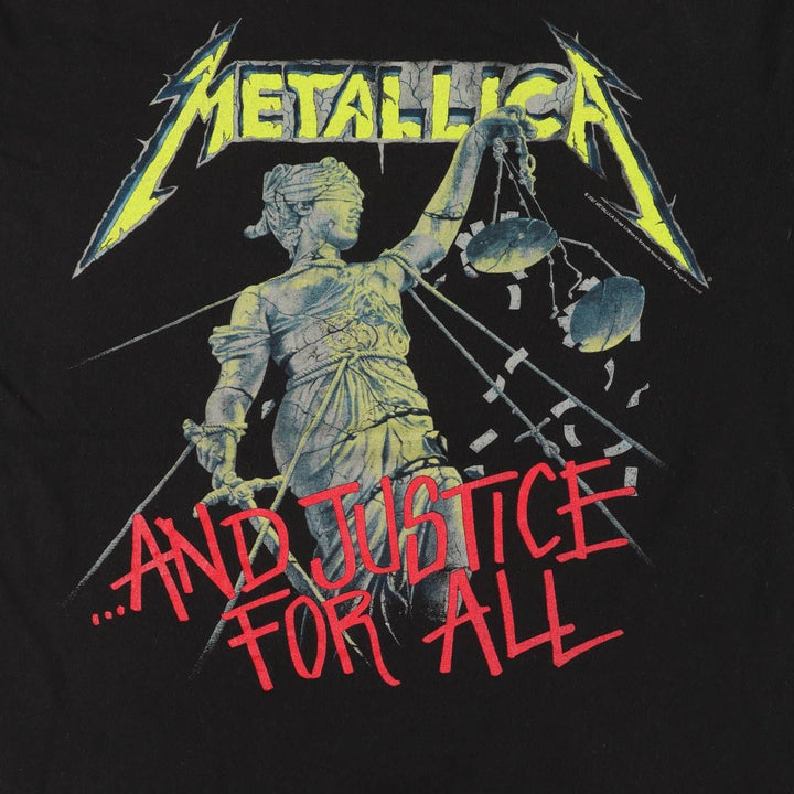 METALLICA Metallica Band T-shirt Band T Men's L size unclear black type Vintage Second Hand
