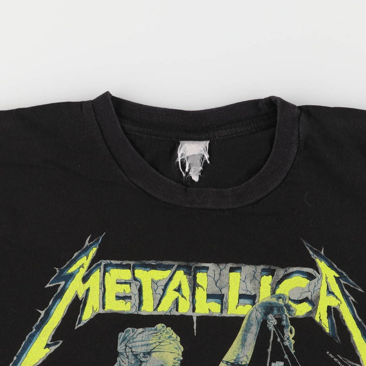 METALLICA Metallica Band T-shirt Band T Men's L size unclear black type Vintage Second Hand