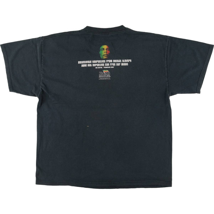 ZION BOB MARLEY Bob Marley Band T-shirt Band T Made in USA Men's XL cotton black type Vintage Second Hand