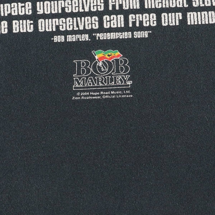 ZION BOB MARLEY Bob Marley Band T-shirt Band T Made in USA Men's XL cotton black type Vintage Second Hand