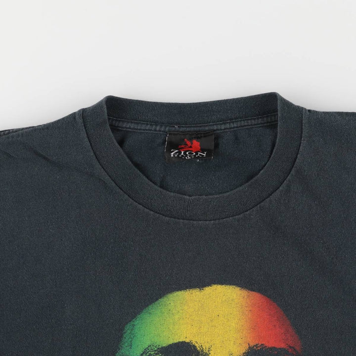 ZION BOB MARLEY Bob Marley Band T-shirt Band T Made in USA Men's XL cotton black type Vintage Second Hand