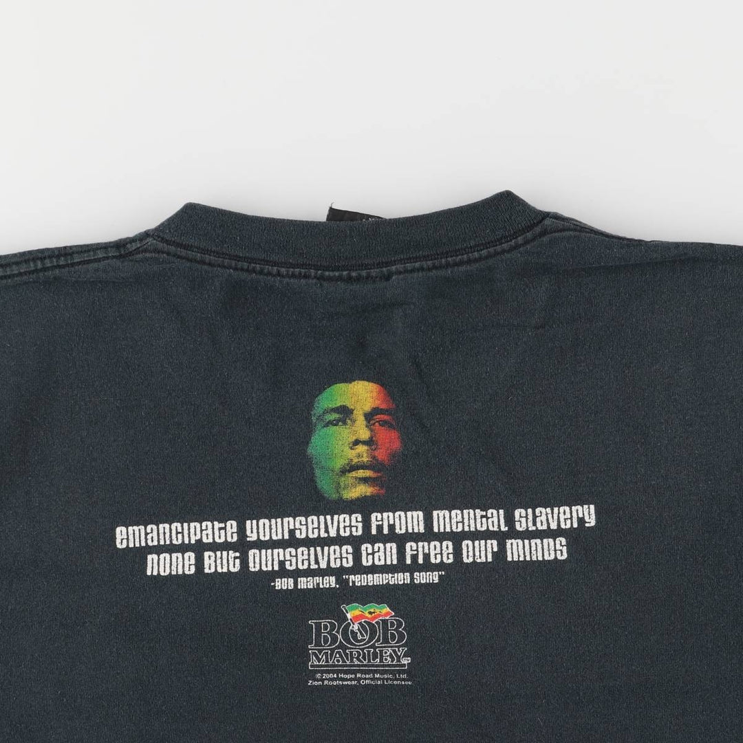 ZION BOB MARLEY Bob Marley Band T-shirt Band T Made in USA Men's XL cotton black type Vintage Second Hand