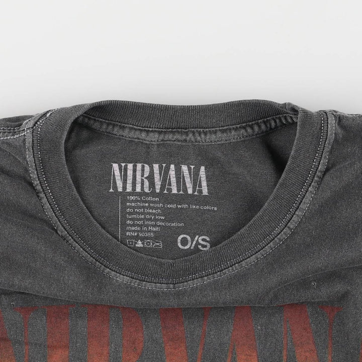 NIRVANA Nirvana Band T-shirt Band T Men's S size cotton gray type Vintage Second Hand