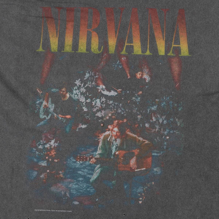 NIRVANA Nirvana Band T-shirt Band T Men's S size cotton gray type Vintage Second Hand