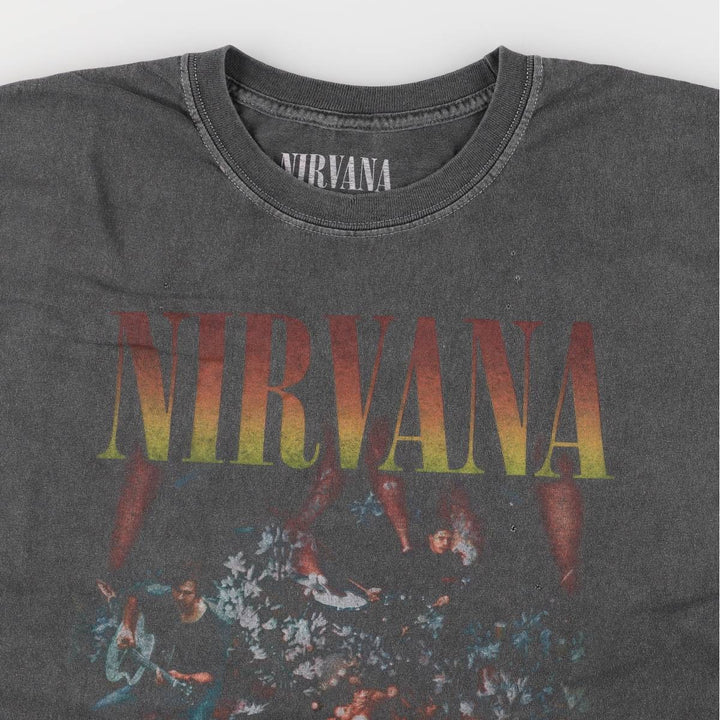 NIRVANA Nirvana Band T-shirt Band T Men's S size cotton gray type Vintage Second Hand